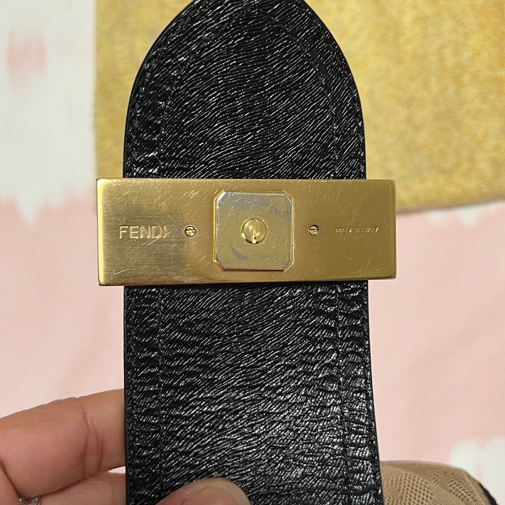 Vintage Fendi Black and Brown Logo Handbag - Picture 9 of 12